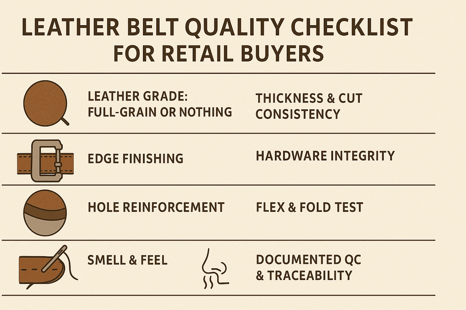 Leather Belt Quality Checklist for Retail Buyers